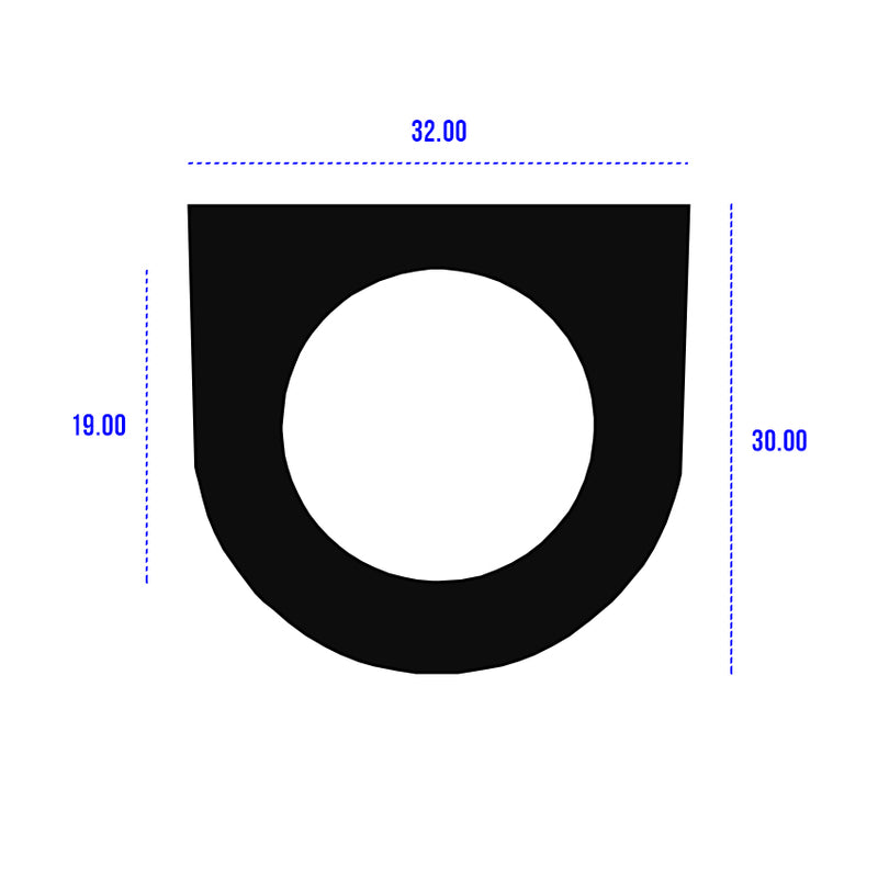 Black EPDM D-Shaped Rubber Seal For Cockpit Door Trimming