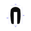Black Neoprene U-Channel Section For 3mm Panels - 7mmx13mm