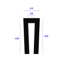 Black EPDM Square Channel For 3mm Panels - 7mmx15mm