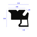 Black EPDM Aston Martin DB4/DB5 Quarterlight Section - 25mm x 19mm