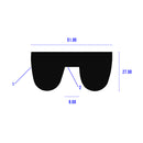 Black Neoprene Double D Fender With Stainless Steel Insert - 51mm x 25mm