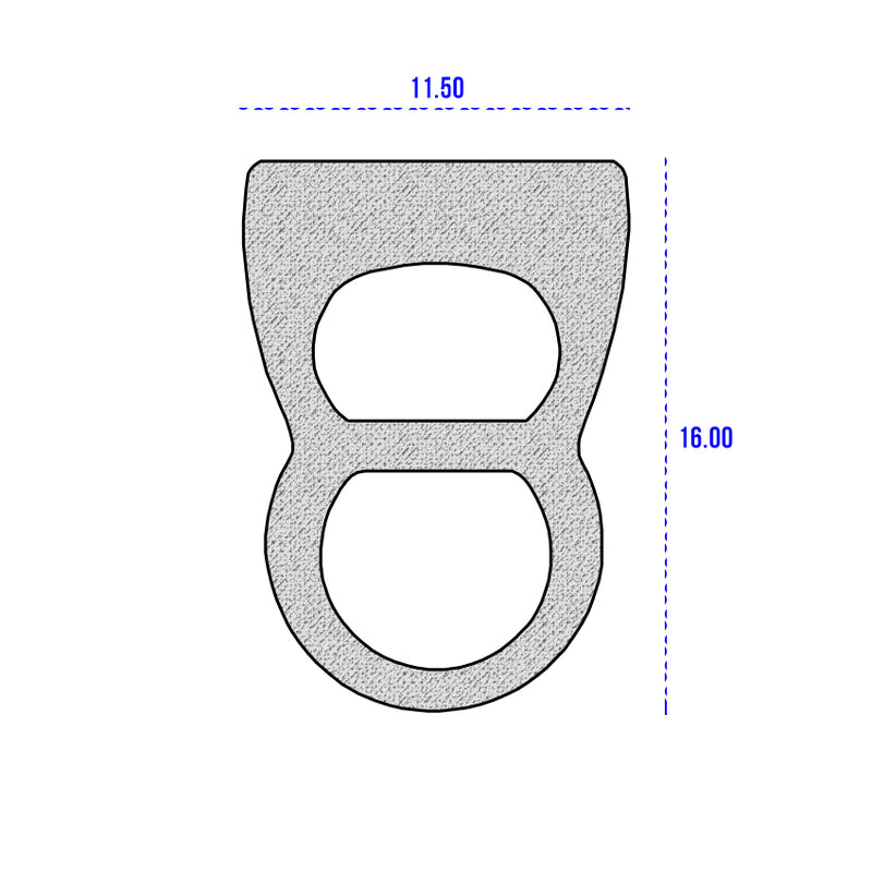 Black EPDM Sponge Rubber Door Seal With Self-Adhesive Backing