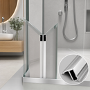 Chrome Magnetic Shower Screen Seal for 4-6mm Glass (Length 2000mm)