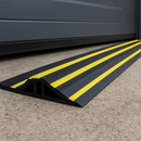 Heavy-Duty 30mm Rubber Garage Threshold Seal Black/Yellow Floor Barrier for Warehouses, Units & Workshops