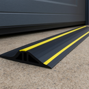 Heavy-Duty 30mm Rubber Garage Threshold Seal Black/Yellow Floor Barrier for Warehouses, Units & Workshops