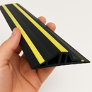 Heavy-Duty 30mm Rubber Garage Threshold Seal Black/Yellow Floor Barrier for Warehouses, Units & Workshops