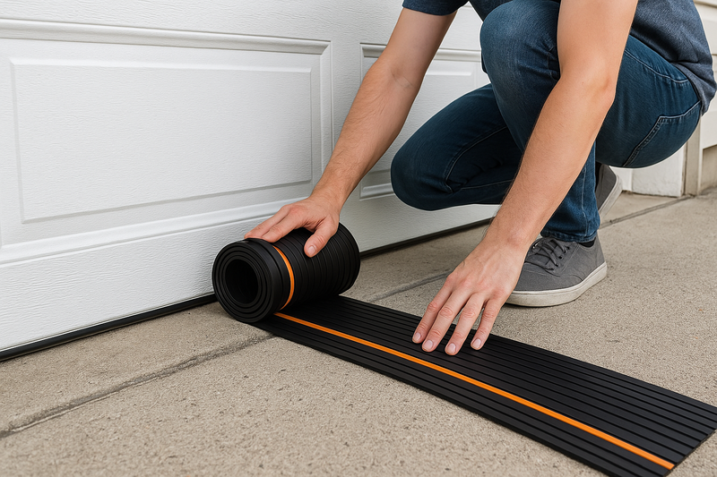 Universal Garage Door Weather Seal Heavy-Duty Rubber Strip with Anti-Slip for Indoor & Outdoor Use