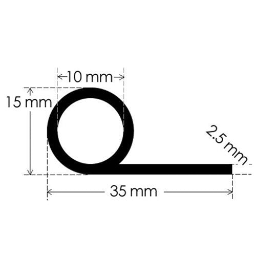 Grey Silicone Rubber P Section RS0005