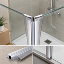 Chrome Magnetic Shower Screen Seal for 4-6mm Glass (Pair, 2000mm)