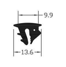 High Performance Black TPE Wedge Gasket Seal - 125m