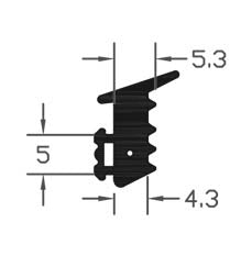 High Performance Aluminium Black TPE E Gasket Seal - 150m