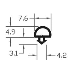 Premium Grade Aluminium Black TPE Bubble Gasket - 200m