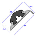 Heavy-Duty Aluminium Fender with PVC Insert 38mm x 19.6mm x 3.65m for Boat or Industrial Use