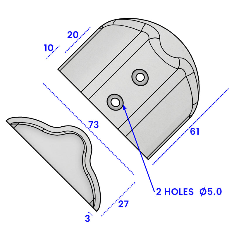 Durable End Cap for Boat Fendering – 63mm x 30mm Fit