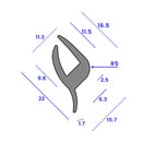 Versatile EPDM Rubber U Channel with Lip - 6.3mm Panel Gap