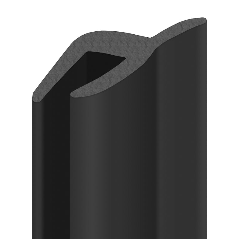 Versatile EPDM Rubber U Channel with Lip - 6.3mm Panel Gap