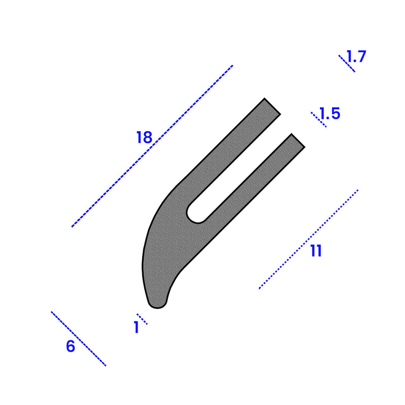 EPDM Rubber U Channel Seal – 18mm Height x 6mm Width for Versatile Sealing Solutions