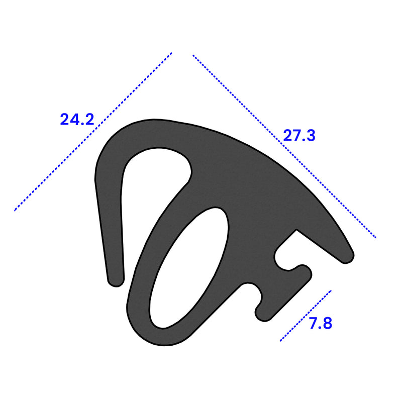 EPDM Rubber Seal for MG Roadster – 24.2mm x 27.3mm Profile