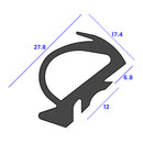 27.8mm x 17.4mm EPDM Pillar Seal For MG Midget