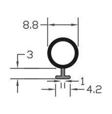 Highly-Durable Aluminium Black TPE Bubble Gasket Seals - 100m