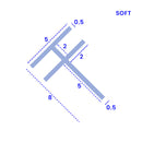 Flexible Shower/Bath Screen Seal 5mm T Slot 3-8mm Gap