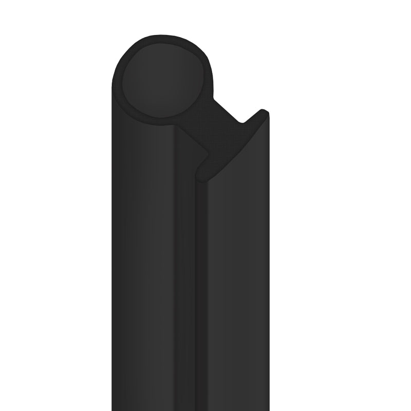 Black T-Shape Shower Seal – Soft PVC for 6mm Channels