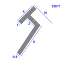 Black T-Shape Shower Seal 4mm Channel Fit Soft PVC