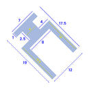 Soft PVC Shower Seal T Piece 7mm for Bath Screens & Shower Doors