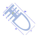 Flexible PVC Shower Screen Seal 15mm to 20mm Gap