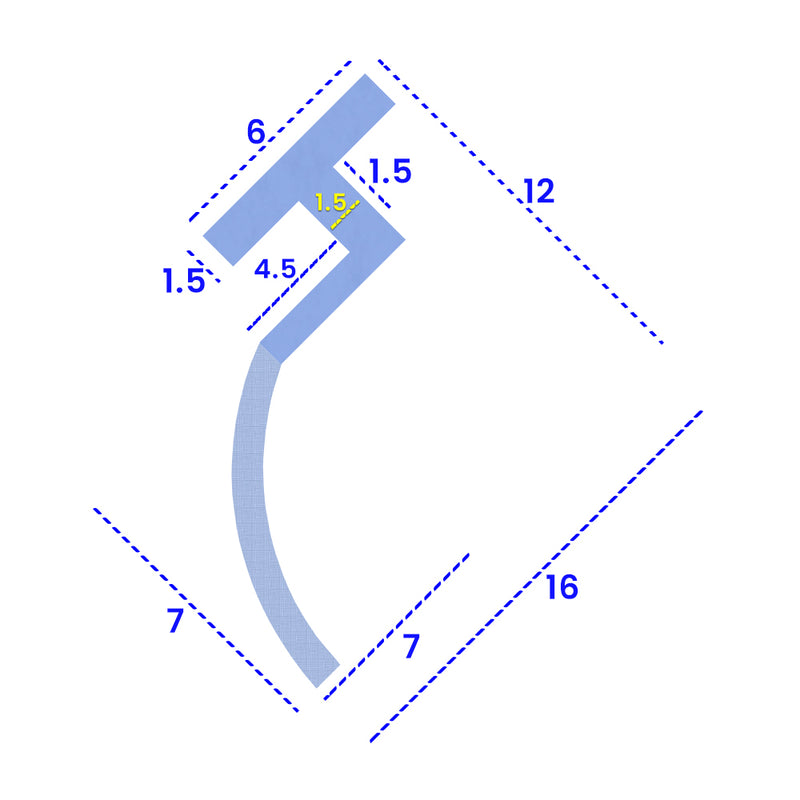 Clear T-Shaped Shower Seal – Fits 6mm Channels, Seals 7mm to 12mm Gaps