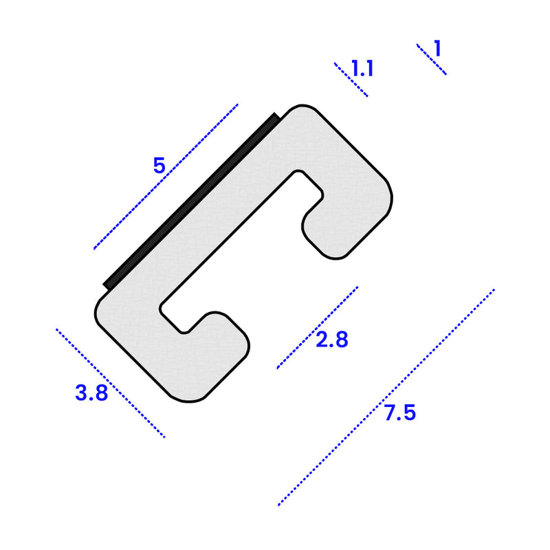 Self-Adhesive Brush Seal Carrier 2.2m White PVC Easy Installation