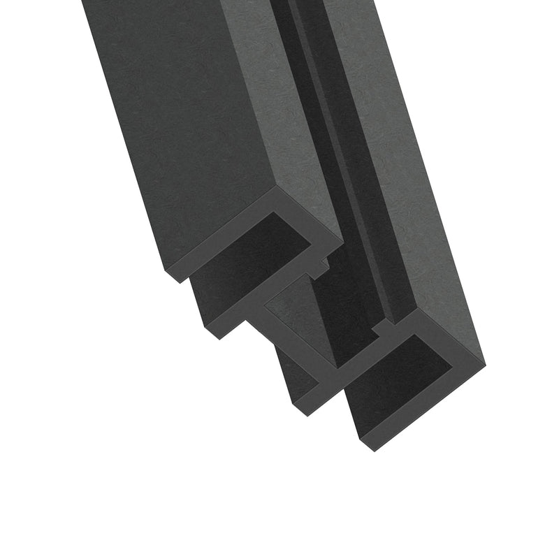 Smart Aluminium Narrow Lockpackers Black PVC - 2.5m Lengths