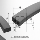 Expanded Neoprene 13mm x 10mm Black Strip – Per Metre