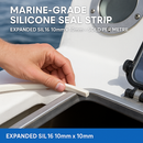 Watertight Silicone Foam Strip 10mmx10mm Marine &amp; Enclosure Sealing – Sold Per Metre