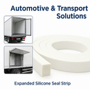 Expanded Silicone Strip White 20mmx20mm Closed Cell Sponge Heatproof For Marine Commercial Use Sold Per Metre