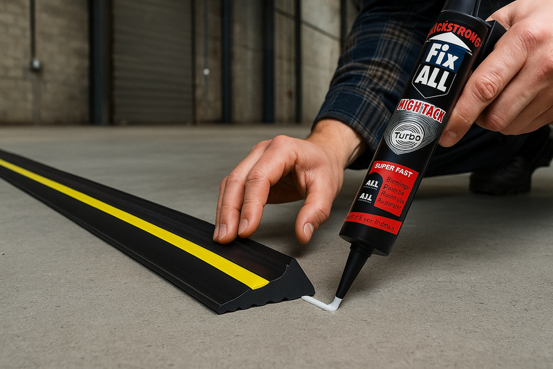 Heavy-Duty Garage Door Threshold Seal Weatherproof Rubber Strip with Hi-Vis Safety, Energy Saving