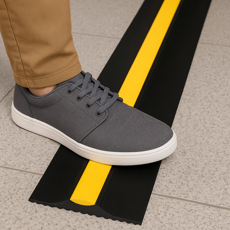 Heavy-Duty Garage Door Threshold Seal Weatherproof Rubber Strip with Hi-Vis Safety, Energy Saving