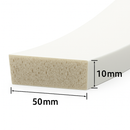 Expanded Silicone Strip White 50mmx10mm Waterproof &amp; High Temp Sold Per Metre Marine &amp; Industrial Use