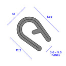 Black Self-Grip Rubber Edge Trim for 3mm to 5mm Panels – Per Metre