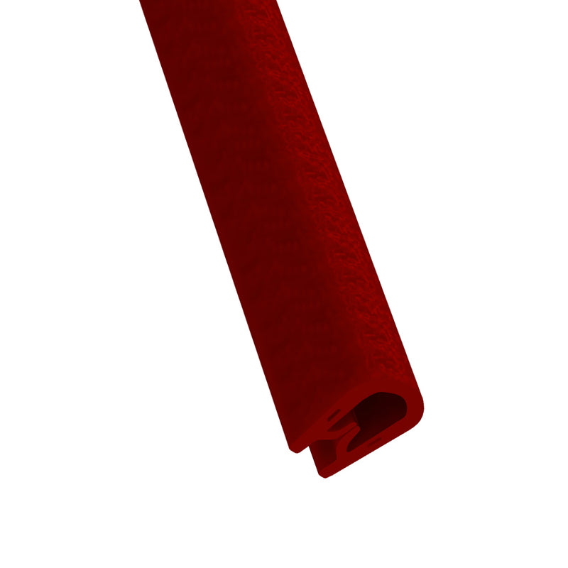 Flexible Red PVC Edge Trim with Metal Spine – Fits 1.5mm to 3mm Edges