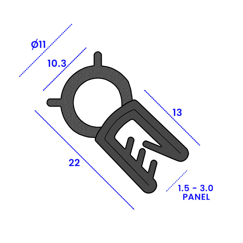 Flexible EPDM Self-Gripping Top Seal 11mm Bulb for Watertight Panel Sealing