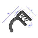 EPDM Side Lipseal with 17mm Sponge Lip Self-Gripping for Panel Edges - Per Metre