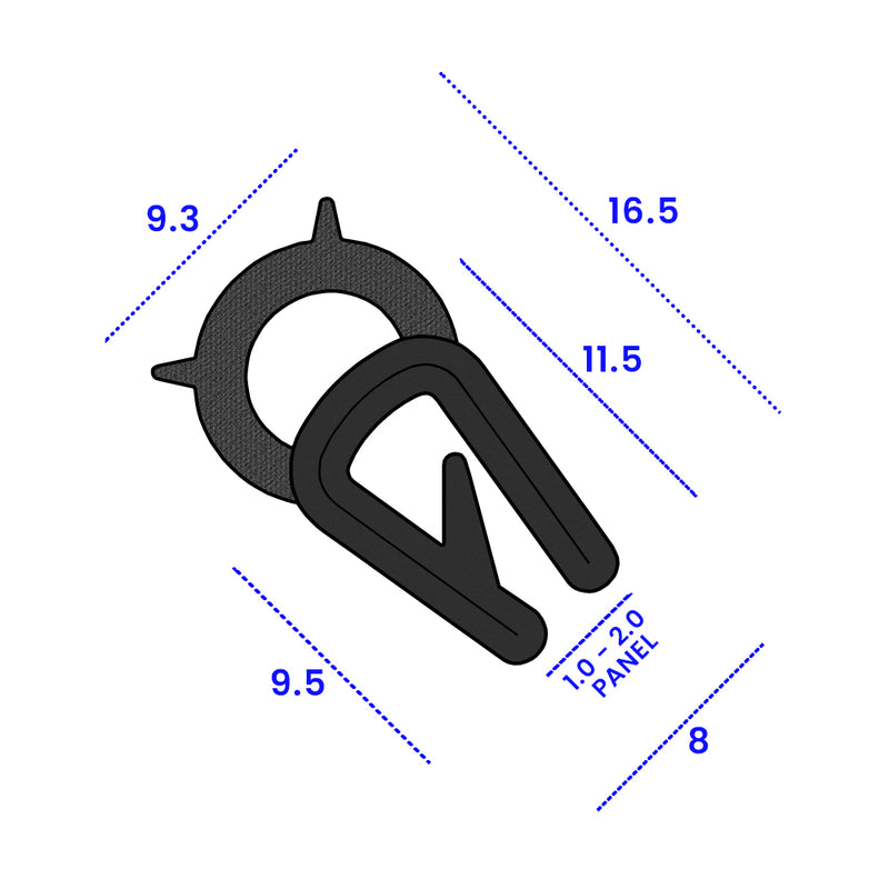 Self-Gripping Edge Trim with 9.3mm Diameter Bulb – Watertight and UV Resistant