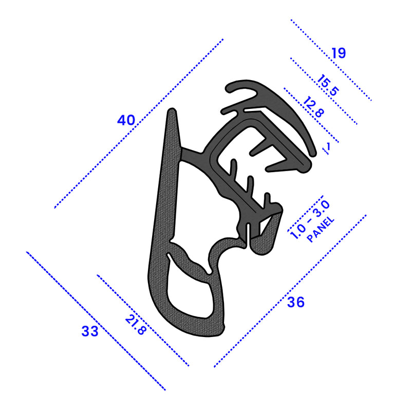 Self-Grip Bulb Seal for 1mm-3mm Panels Flexible EPDM Edge Trim