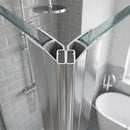 Chrome Colour Magnetic Shower Screen Seal for 4-6mm Glass (Pair, 2000mm)