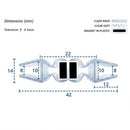 Magnetic Shower Screen Seal for 8-10mm Glass (Length 2000mm)