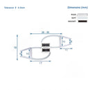 Magnetic Shower Screen Seal for 8-10mm Glass (Pair, 2000mm)