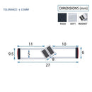 Magnetic Shower Screen Seal for Easy Installation (Pair, 2000mm)