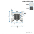 Magnetic Shower Screen Seal in Soft PVC for Easy Installation (Pair, 2000mm)