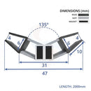 Magnetic Shower Screen Seals for 4-6mm Glass (Pair, 2000mm)